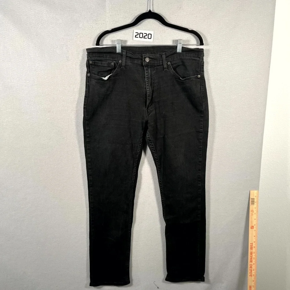 Levi's 511 Slim Fit Jeans Mens 36x32‎ Black Denim Dark Wash Straight Leg Casual